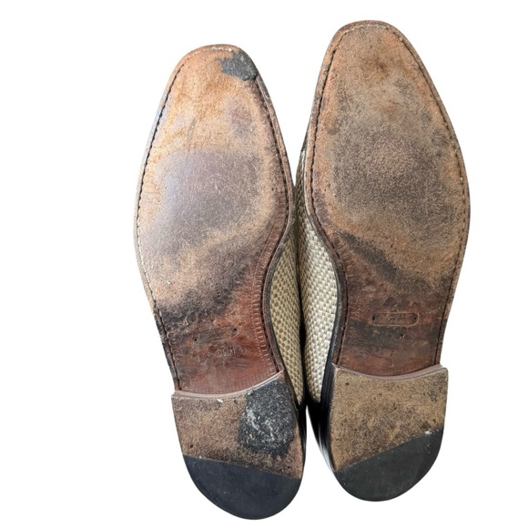 Mezlan Woven Lace Up Cap Toe Oxford Dress Shoes Men’s Size 10.5 Black and Beige - Picture 16 of 16